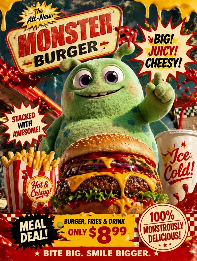 Retro Fast Food Poster Ad