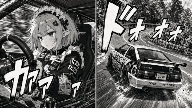 90er Jahre Street Racer Manga-Stil