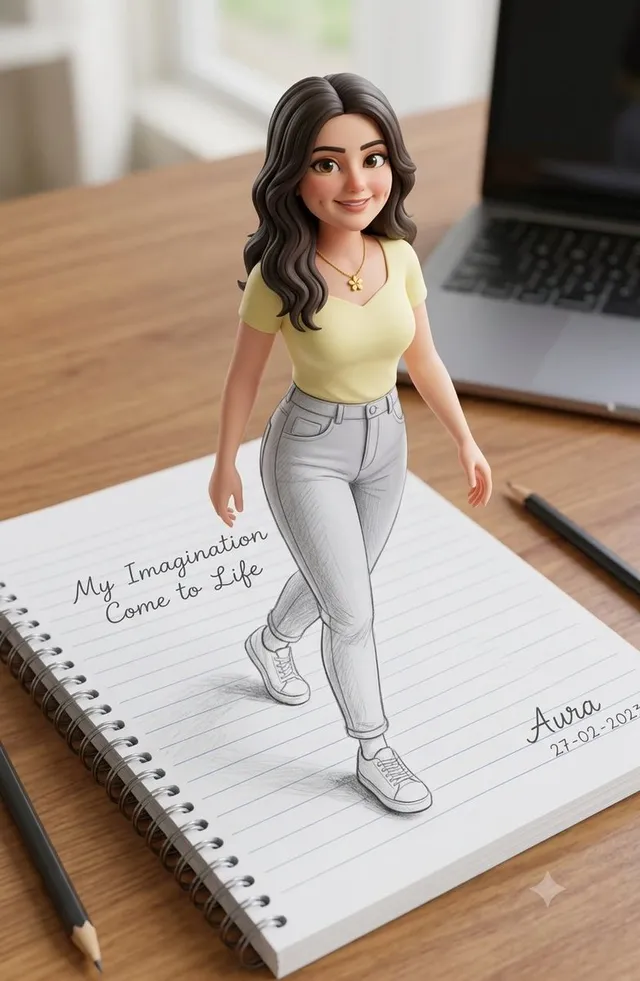 3Dイリュージョンスケッチポートレート