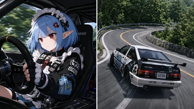 Split Screen Racing Game Driver View