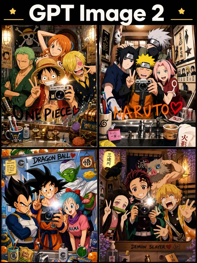 Anime-Spiegel-Selfie-Raster