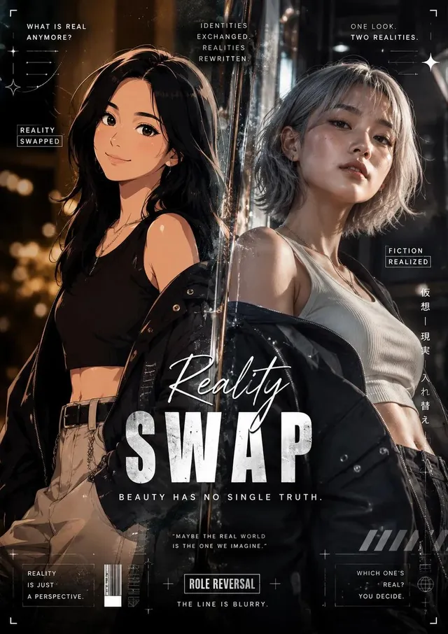 Reality vs Fiction Role Reversal Poster