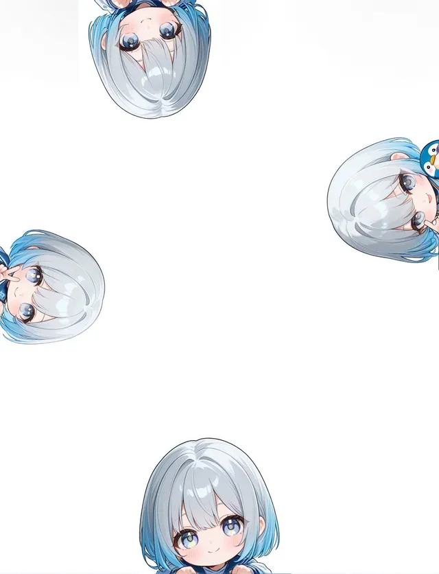 Peeking Chibi Penguin Girl Wallpaper