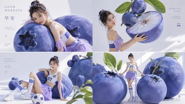 Giant Blueberry Morning Editorial Collage