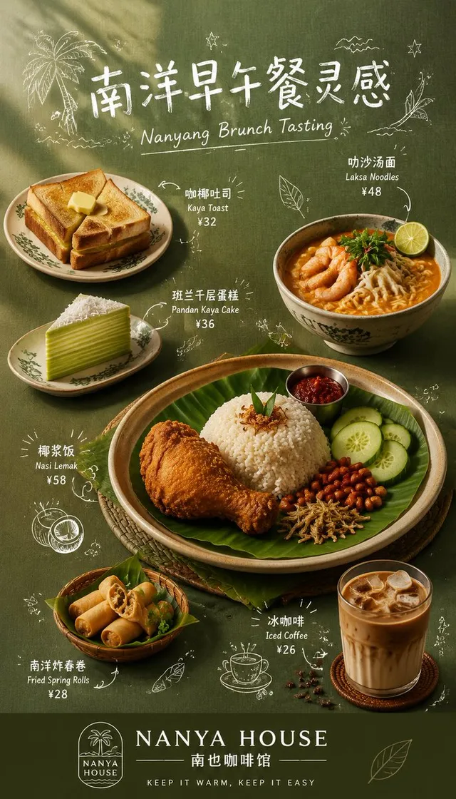 Nanyang Brunch Chalk Menu Poster