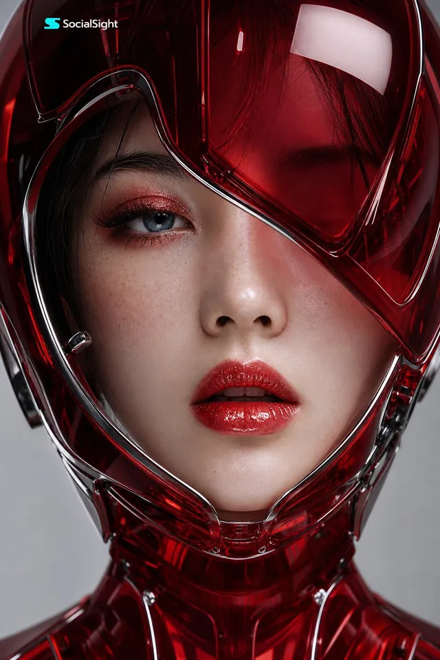Futuristic Cyber Portrait of a Japanese Woman