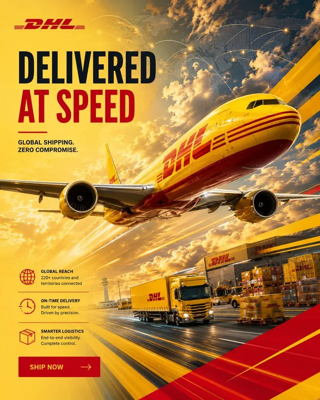 DHL Premium Logistics Campaign Poster