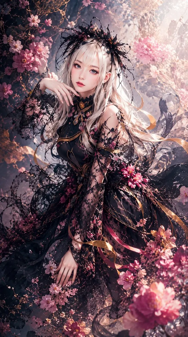 Gothic Blossom Anime Portrait