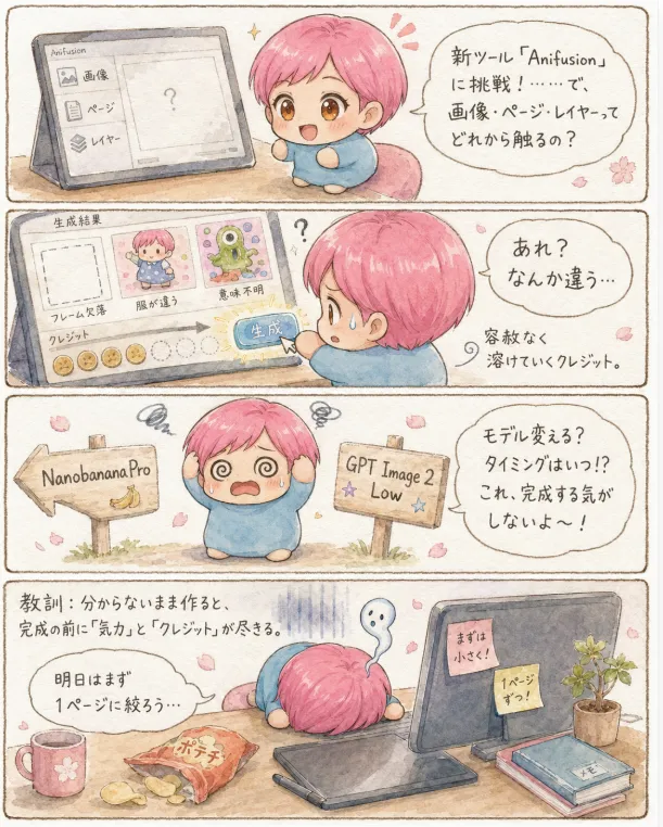 AI Manga Tool Struggle Comic