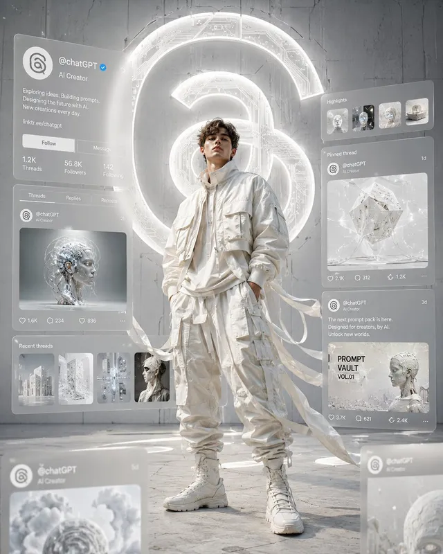 Threads Monochrome Techwear Artwork