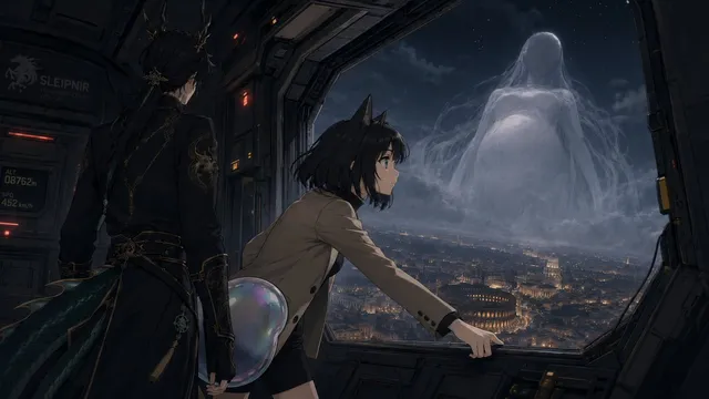 Anime Airship and Ghostly Holy Mother
