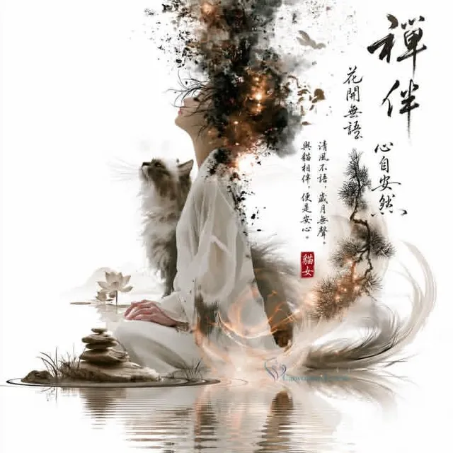 Zen Tuschemalerei Sumi-e Kunstwerk