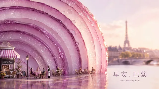 Surreal Paris Morning Onion Poster