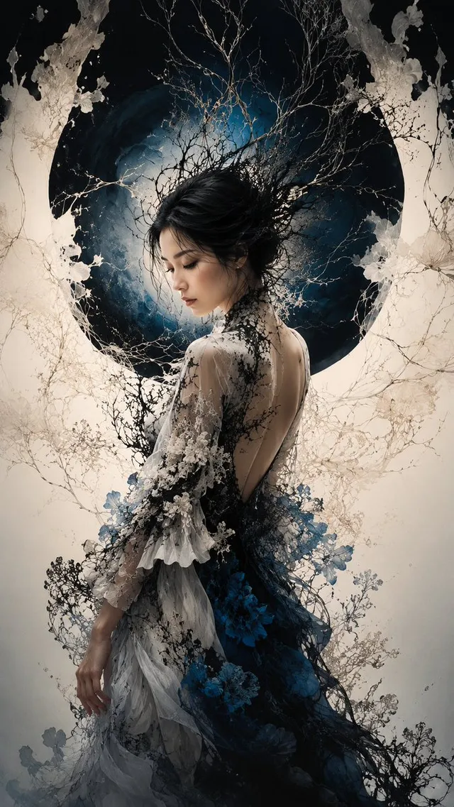Surreal Botanical Couture Portrait