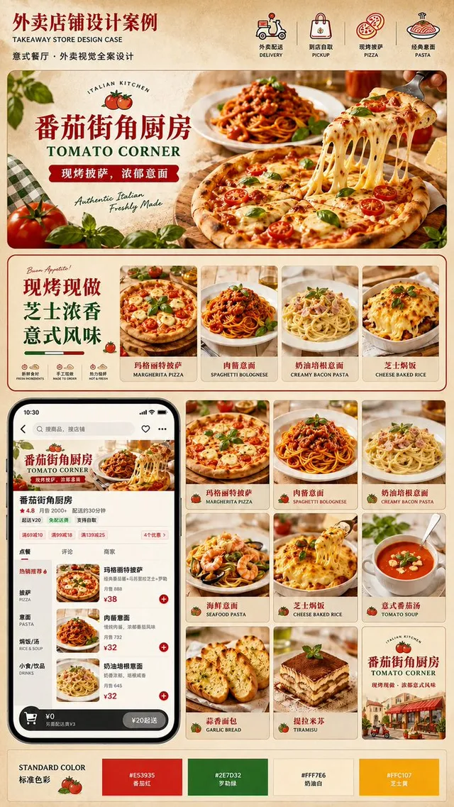 Italian Takeaway Brand Board