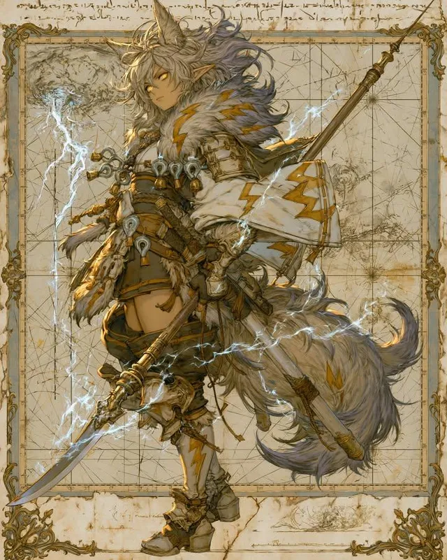 Fantasy Fox Spirit Warrior Concept Art