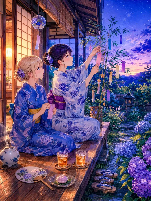 Scène Tanabata Véranda Anime