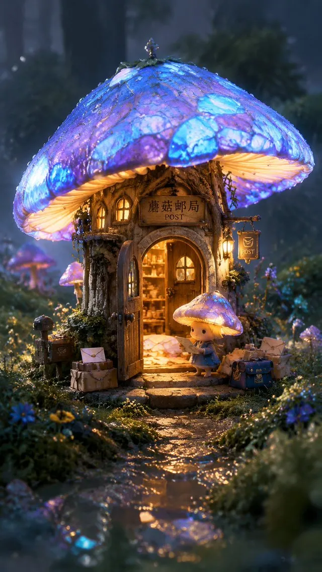 Miniatur Pilz Postamt Szene