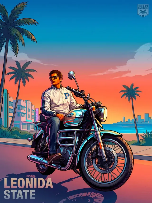 GTA VI Motorcycle Character Poster