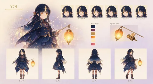 Anime Lantern Girl Character Sheet