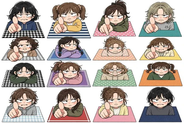 Annoyed Chibi Sticker Sheet