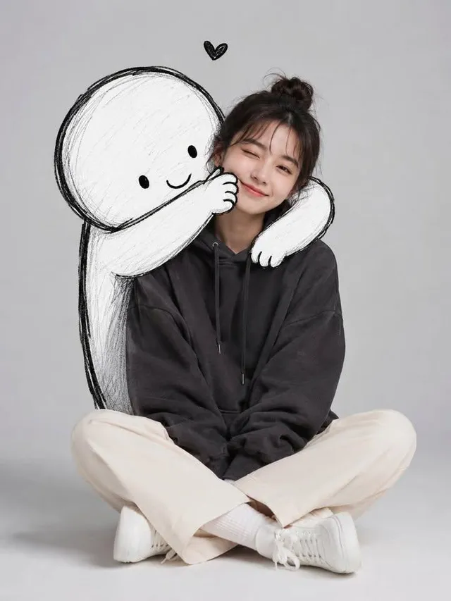 Minimalist Portrait with Doodle