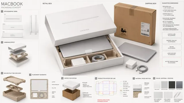 High-End Laptop Packaging Concept Board