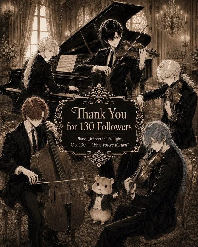 Sepia Gothic Quintet Thank You Poster