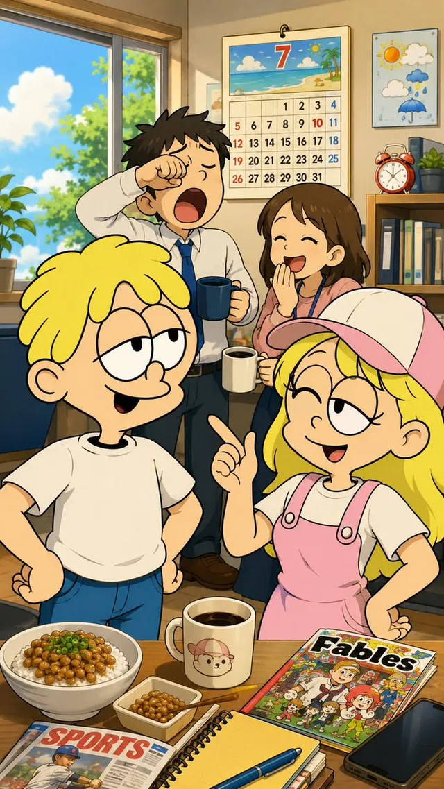 Sunny Cartoon Breakfast Break