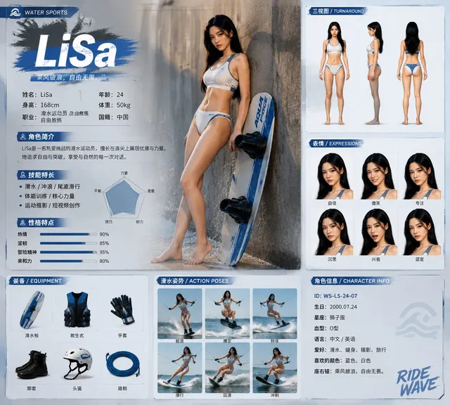 LiSa Wakeboarding Character Sheet