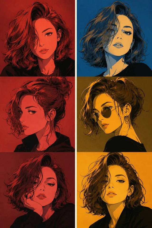 Manga Character Design Triptych