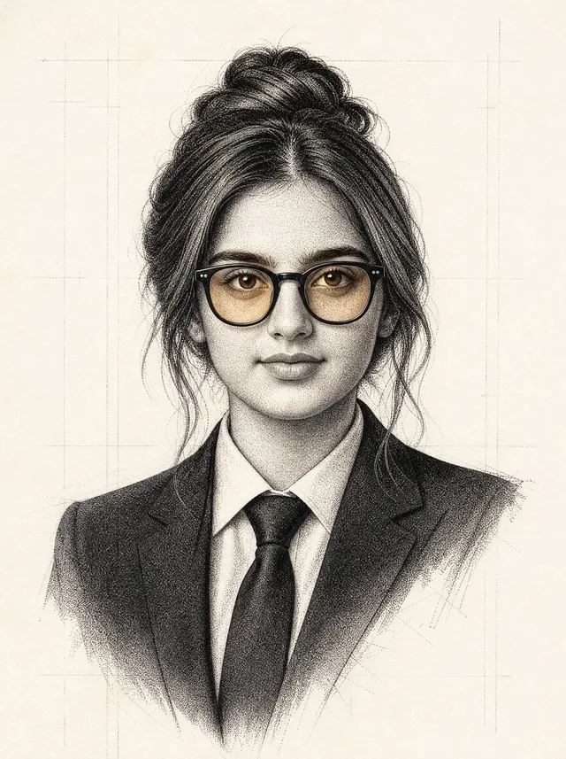 Stippled Ink Business Portrait