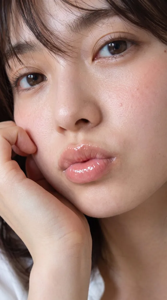 Glossy Lips Beauty Close-Up