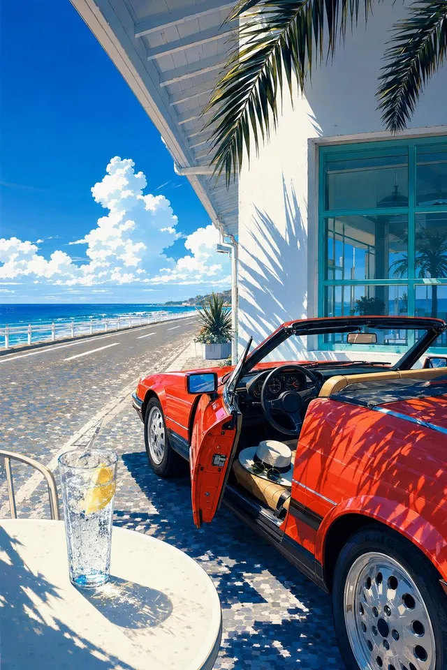 Seaside Convertible and Lemon Soda