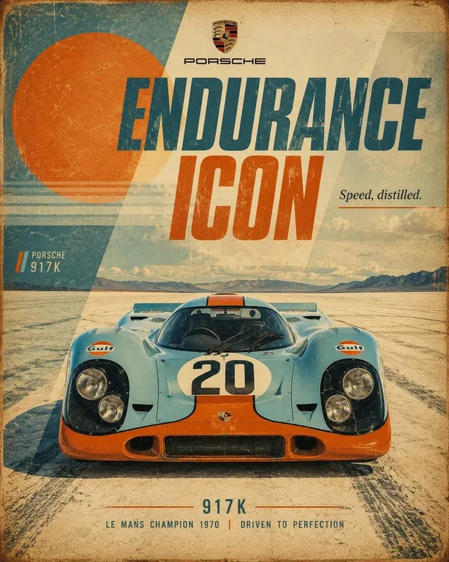 Retro Motorsport Automotive Poster