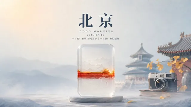 透明感のある北京の朝ポスター