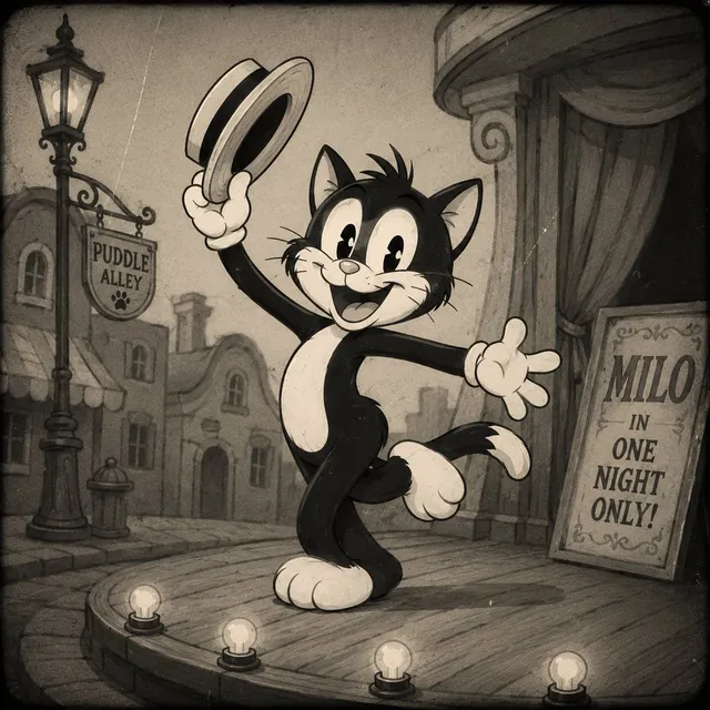 Vintage Rubber-Hose Cat Vaudeville