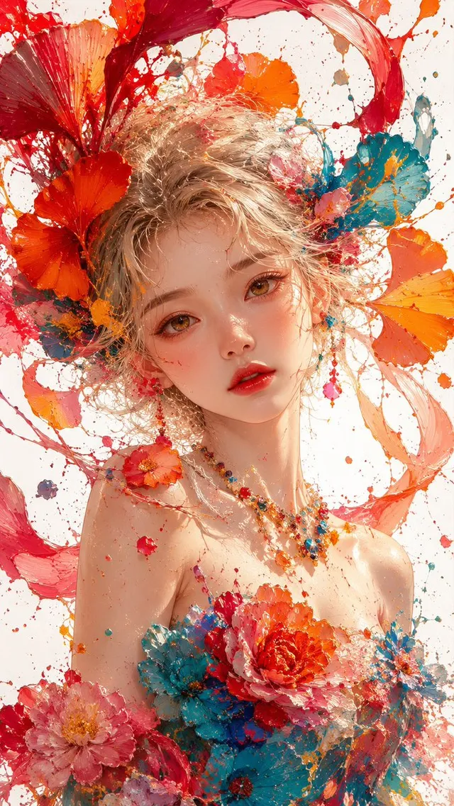 Retrato de Impasto al Óleo de una Niña de Asia Oriental