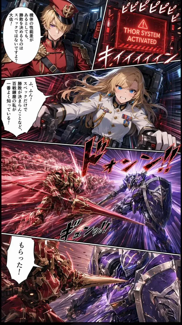 Japanese Webtoon Mecha Battle Page