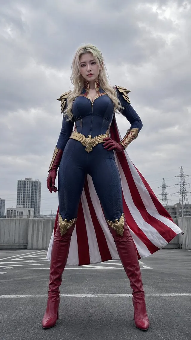 Female Superhero Urban Rooftop Portrait