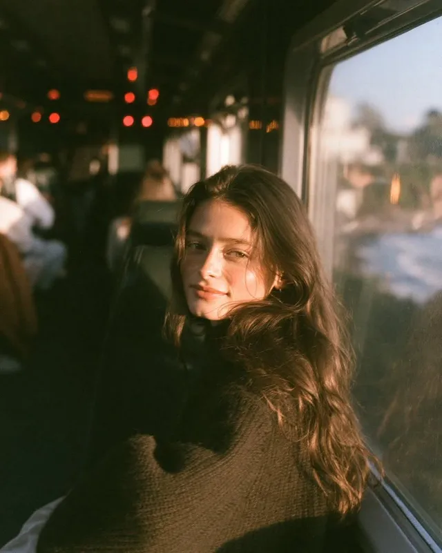 Golden Hour Train Travel Portrait