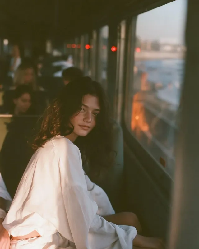 Moody Golden Hour Train Portrait