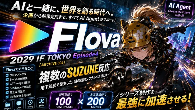 Cyberpunk Flova AI Agent Poster