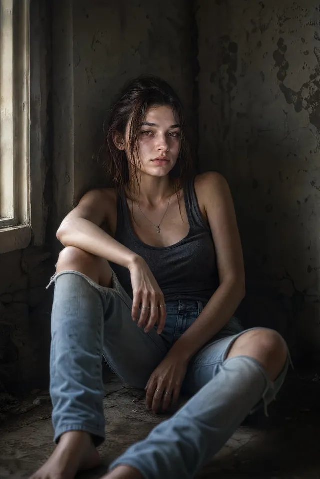 Cinematic Abandoned Room Portrait