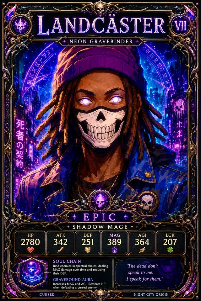 Neon Gravebinder Fantasy Card