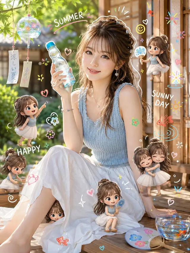 Summer Afternoon with Chibi Characters