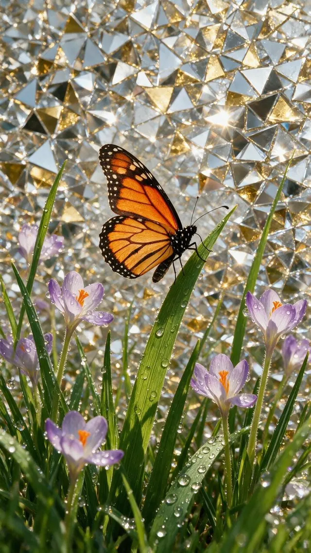 Mosaic Butterfly and Geometric Coffee Art