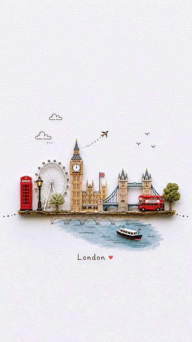 Miniature Paper-Craft Travel Illustration