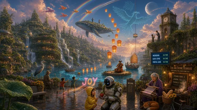 Solarpunk Hafen der Freude