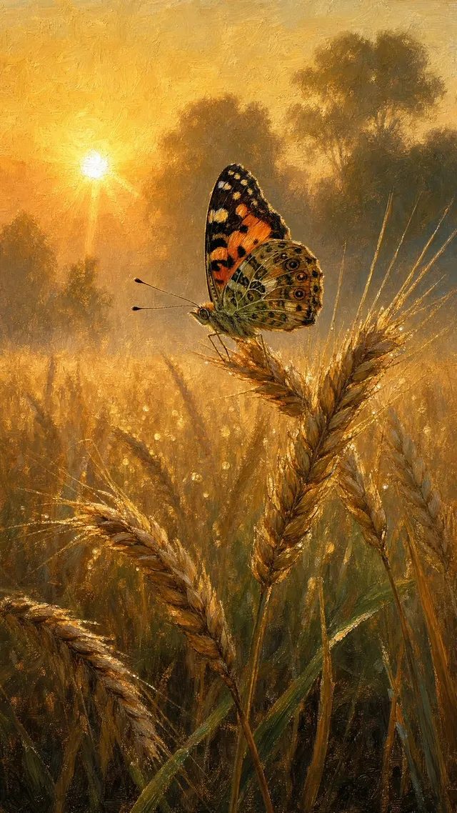 Butterfly Golden Hour Painting